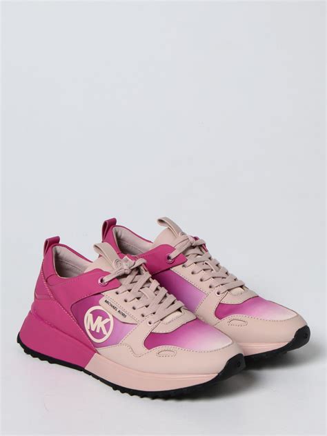 michael kors leather sneakers hot pink poshmark|pink and white designer sneakers.